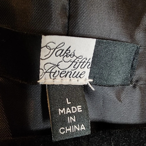 Saks Fifth Avenue Rabbit Fur Leather Zip Vest Women's Size Large Pockets - Picture 6 of 16